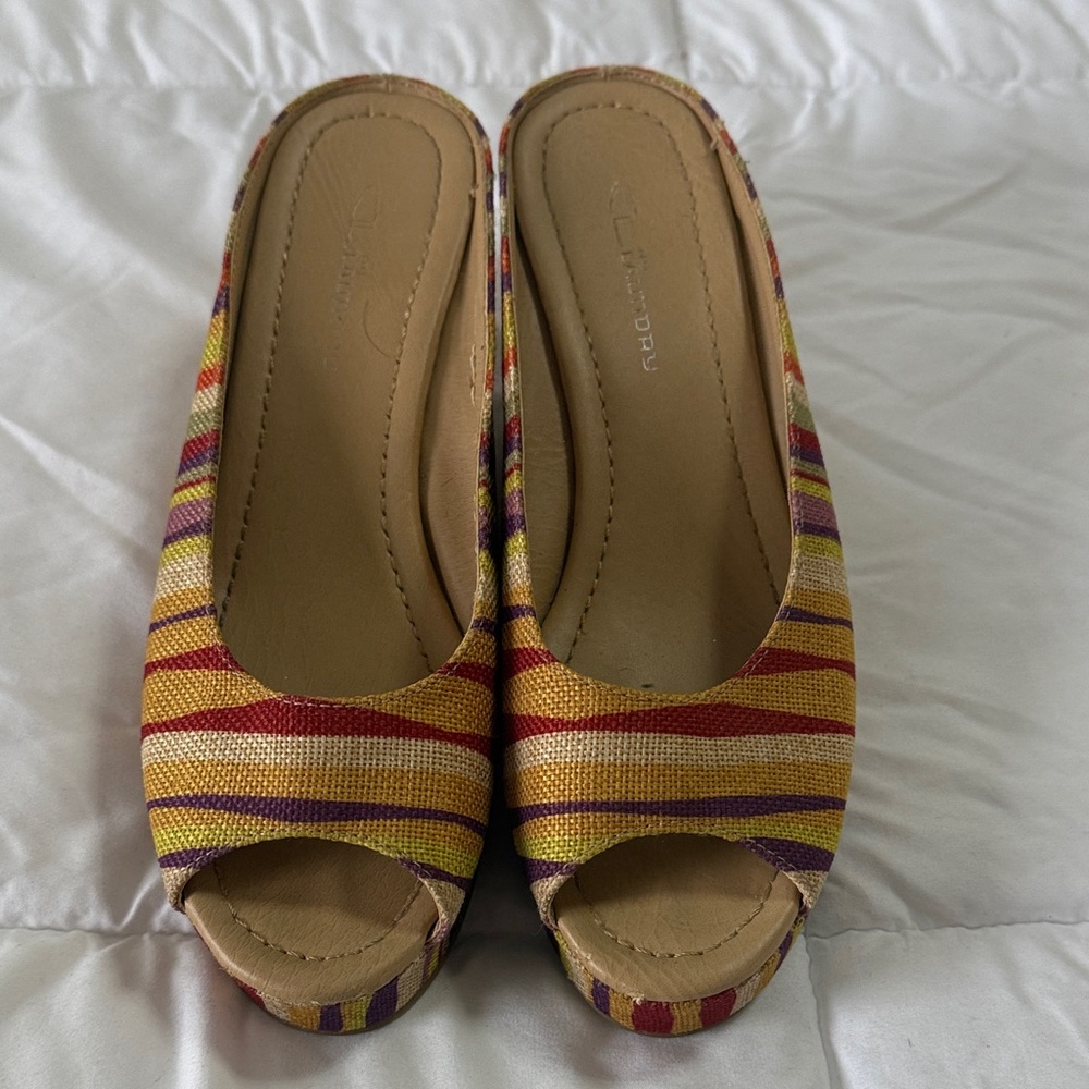 CL by Laundry Multicolor Striped Wedges